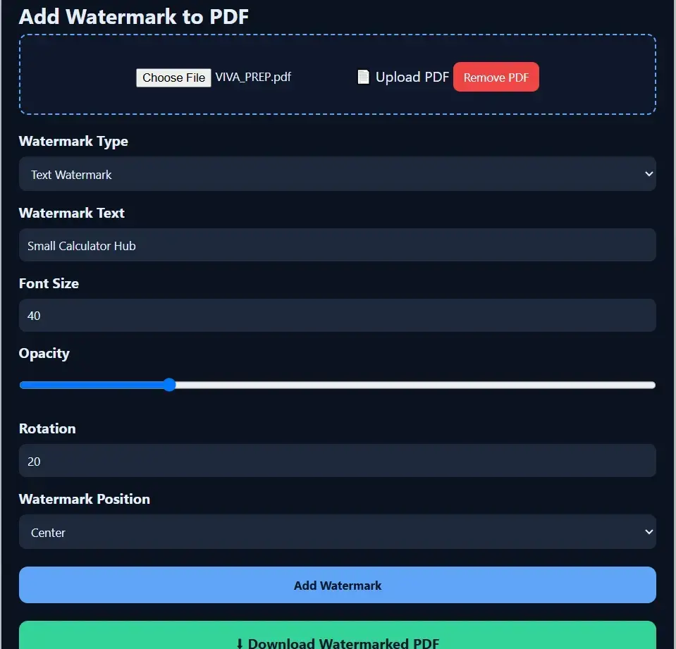 Example of a PDF page with a diagonal DRAFT text watermark applied